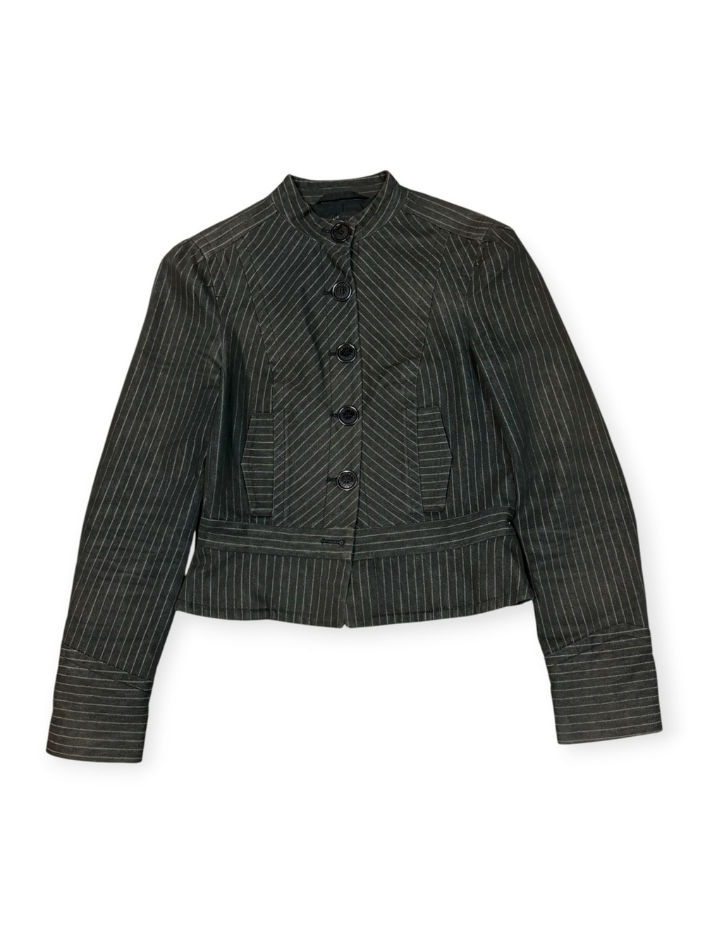 Marc Jacobs Faded Charcoal Pinstripe Button Jacket